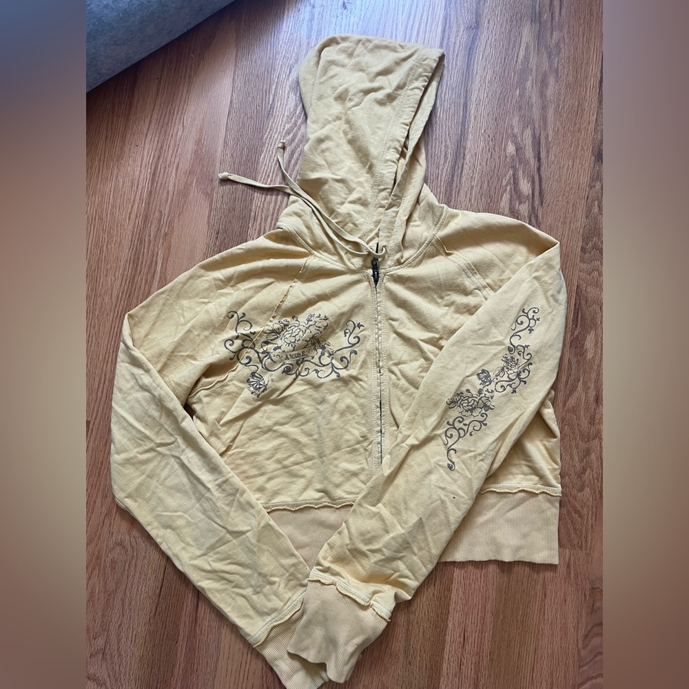 Embroidered Yellow Women's Hoodie